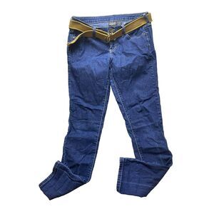 City Streets‎ Jeans Womens 11 (33x29) Tapered Spandex Stretch Denim with Belt